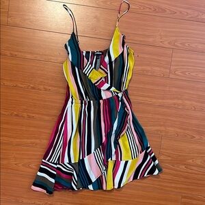 Express Colorful Striped Mini Dress